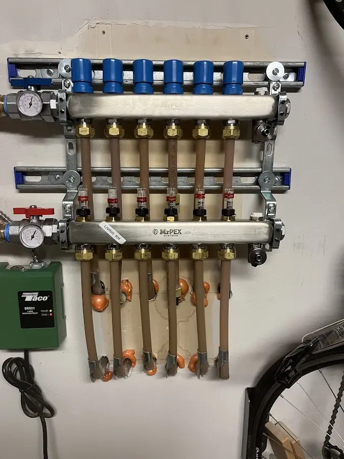 Plumber performing Gas Line Installation at a residential property in Karns